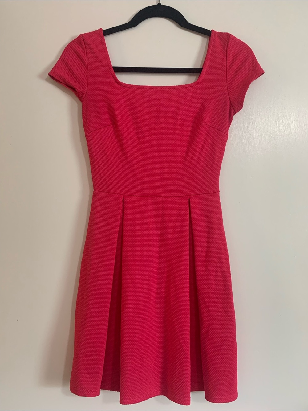 Pink Fuchsia Fit-and-Flare Square Neck Mini Dress by “Soprano” Barbiecore